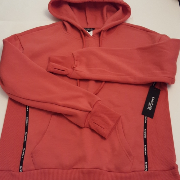 Bebe Mini Logo Tape Ribbed Insert Hoodie NWT - Picture 8 of 16